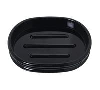 DRW Portasapone da bagno acrilico in nero 2x12x9 cm