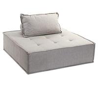 DRW Pouf quadrato in poliestere MDF in grigio chiaro 100x100x43cm