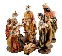 DRW Presepe classico da 8 pezzi in resina da 100 cm