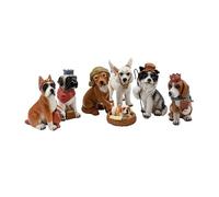 DRW Presepe Mistero dei Cani 10 cm in Resina Dipinto a Mano formato da 7 Pezzi