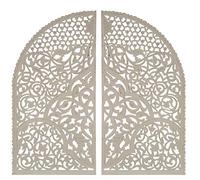DRW Retablo di 2 pezzi traforati in legno MDF bianco 172 x 1,7 x 180 cm