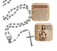 DRW Rosario metallo Sacro Cuore con scatola metallica 3x1x50 cm