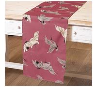 DRW Runner da Tavolo in Cotone con Stampa Digitale con aironi 33 x 180 cm, Multicolore, estandar