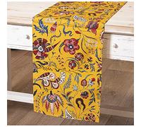 DRW Runner da Tavolo in Cotone con Stampa Digitale con Fiori 33x180cm, Multicolore, estandar
