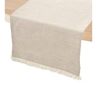 DRW Runner da tavolo in poliestere e cotone con frange grezze 0,5 x 160 x 45 cm