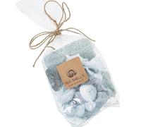DRW Sacchetto di Conchiglie assortite con spugne e Pietre Decorative in Blu 9x6x14/23cm