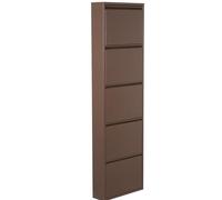DRW Scarpiera con 5 cassetti in metallo in marrone scuro 16x50x179 cm