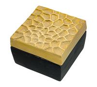 DRW Scatola quadrata in alluminio nero con coperchio in oro 12x12x9 cm