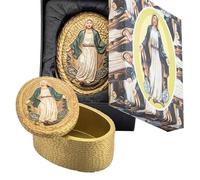 DRW Scatola vergine miracolosa in resina dipinta a mano 7x10x5 cm