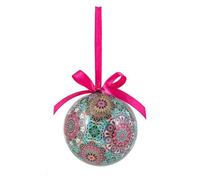 DRW Set 12 palline di Natale fiori d'arancio rosa Ø 7,5 cm