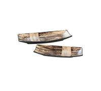 DRW Set 2 centrotavola Ceramica Marrone 13.5x4x30 e 17x4x39 cm, Multicolore, estandar