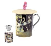 DRW Set 6 Mugs di Infusion Tazze con Filtro Acciaio Inox Ballerine Tazza: 8x8x10 cm