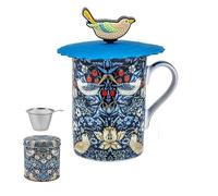 DRW Set 6 Mugs di Infusion Tazze con Filtro Acciaio Inox Ladron di Fragole Tazza: 8x8x10 cm