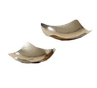 DRW Set di 2 centrotavola in Alluminio Argentato, 38 x 38 x 10 cm, Multicolore, estandar