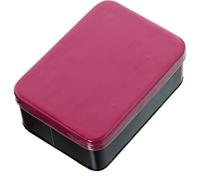 DRW Set di 2 scatole in metallo smaltato in rosa scuro 13x18x7 cm