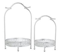 DRW Set di 2 vassoi con manici in metallo in oro e specchio 28 x 26 x 48 cm e 22 x 21 x 34 cm