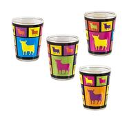 DRW Set di 4 bicchierini in vetro tori stile warhol 5 x 5 x 6 cm