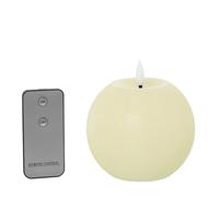 DRW Set di 4 candele a sfera di cera e LED con telecomando, colore avorio, 10 x 10 x 8,5 cm