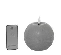 DRW Set di 4 candele a sfera di cera e LED con telecomando, colore grigio, 10 x 10 x 8,5 cm