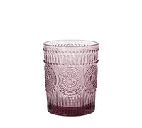 DRW Set di 6 bicchieri bassi da 300 ml di vetro in rosa 8 x 10 cm