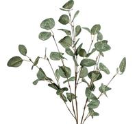 DRW Set di 6 Rami di Foglie Artificiali in Schiuma Eva, plastica e Carta Verde, 65 cm, Medidas: 65cm