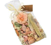 DRW Set di 6 Sacchetti di Fiori Naturali secchi, Rosa Salmone, da 200 g