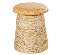 DRW Sgabello rotondo in rattan naturale 49 x 39 x 75 cm
