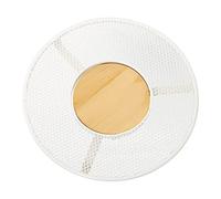DRW Sottopentola in Metallo e Centro Bianco e Naturale, 20 x 2 cm, Legno 8,6 cm, Metal, estandar