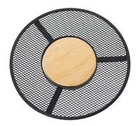 DRW Sottopentola in metallo e centro in legno nero e naturale, 20 x 2 cm, legno 8,6 cm