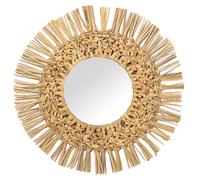 DRW Specchio da parete rotondo con giacinti d'acqua in naturale, 56 x 2 cm, interno 28,5 cm