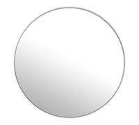 DRW Specchio da parete rotondo in metallo e posteriore legno MDF bianco 80 x 1,5 cm, INT 78,5 c