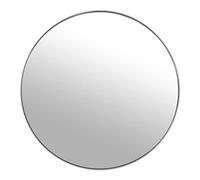 DRW Specchio da parete rotondo in metallo e posteriore legno MDF in argento 80 x 1,5 cm, INT 78,5 c