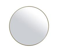 DRW Specchio da parete rotondo in metallo e posteriore legno MDF in oro 60 x 1,5 cm, INT 59 cm