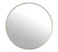 DRW Specchio da parete rotondo in metallo e posteriore legno MDF in oro 80 x 1,5 cm, INT 78,5 c