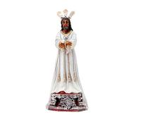DRW Statuetta Cristo Cautivo Resina in Scatola in PVC con la Storia, Bianco, 10 cm Altezza