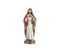 DRW Statuetta del Sacro Cuore di Gesù in Resina Dipinto a Mano cm 20