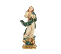 DRW Statuetta della Vergine Immacolata purezza e l'assenza di peccato originale in resina dipinta a mano, 11 cm