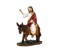 DRW Statuetta Gesù in borriccia Resina dipinta a mano 15 cm