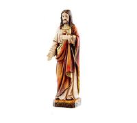 DRW Statuetta Sacra Cuore di Gesù Stile Legno 20 cm con Scatola Regalo