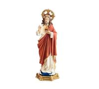 DRW Statuetta Sacro Cuore di Gesù in Resina Dipinto a Mano 32 cm