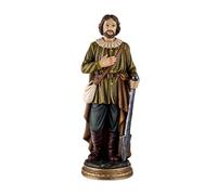 DRW Statuina San Isidro Labrador Resina dipinta a mano 30 cm