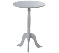 DRW Tavolo ausiliario rotondo in legno bianco 30 x 54 cm