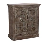 DRW Tavolo d'ingresso con 2 ante in legno di mango 90 x 40 x 101 cm