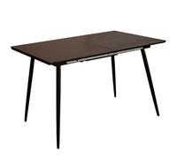 DRW Tavolo rettangolare estensibile in melammina effetto cera e metallo in nero 76x160x80 cm