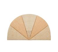 DRW Testiera per letto semicircolare in rattan naturale e beige, 105 x 12 x 63 cm