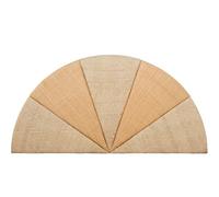 DRW Testiera per letto semicircolare in rattan naturale e beige, 165 x 12 x 84 cm