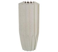 DRW Vaso da pavimento in ceramica a costine beige 18 x 18 x 42 cm