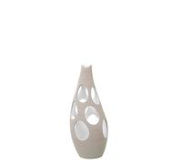 DRW Vaso da pavimento in ceramica con fori cerchi a righe grezzo 17x17x45 cm