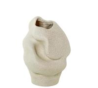 DRW Vaso da tavolo con forma irregolare in resina beige sabbia 32,5x23x23 cm