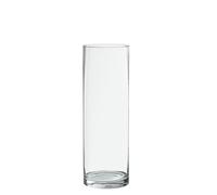 DRW Vaso da tavolo in vetro a forma di cilindro in trasparente 10 x 10 x 30 cm
